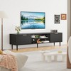 TROPOW Wooden TV Cabinet for up to 75-Inch TVs, Black TV Stand, Storage Cabinet with Adjustable Hinges, Media Console Table, Bedroom, Office,Black - 3 of 4