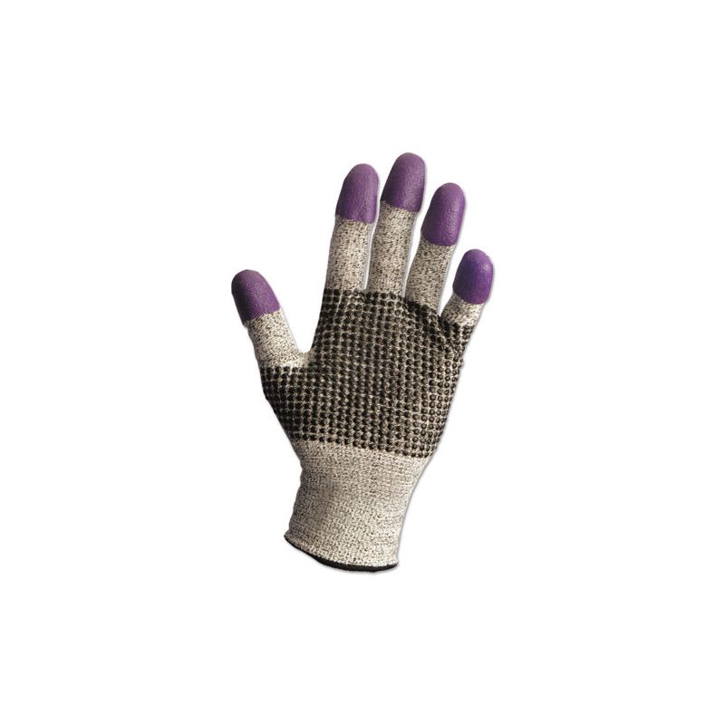 KleenGuard G60 Purple Nitrile Gloves, 230 mm Length, Medium/Size 8, Black/White, Pair, 1 of 8
