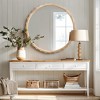 LuxenHome 31.5-Inch Round Wall Mirror Natural Wood Scalloped Frame Circle Wall Mounted Decorative Wavy Mirror for Bathroom Bedroom Entryway Brown - 4 of 4