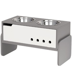 Elevated Dog Bowls, 3 Height Adjustable Raised Dog Bowls w/ Slow Feeder Mat, Stand, for Medium to Extra Large Dogs - 1 of 4