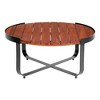 ACEPANO 31.5 in. W Outdoor Round Patio Coffee Table for Backyard-Dark Brown - 3 of 4