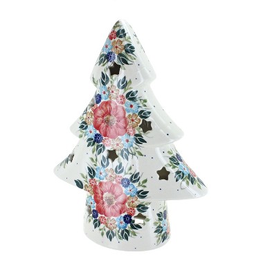 Blue Rose Polish Pottery Amelie Medium Christmas Tree Luminary