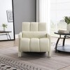 Modern Upholstered accent chair, Comfortable Linen Fabric with a pillow for Living room - 2 of 4