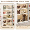 coucheta Foldable Shoe Storage Box, 6 Tier 12 Pairs Portable Shoe Rack Organizer with Magnetic Door, Plastic Stackable Cabinets for Entryway, Hallway - 4 of 4