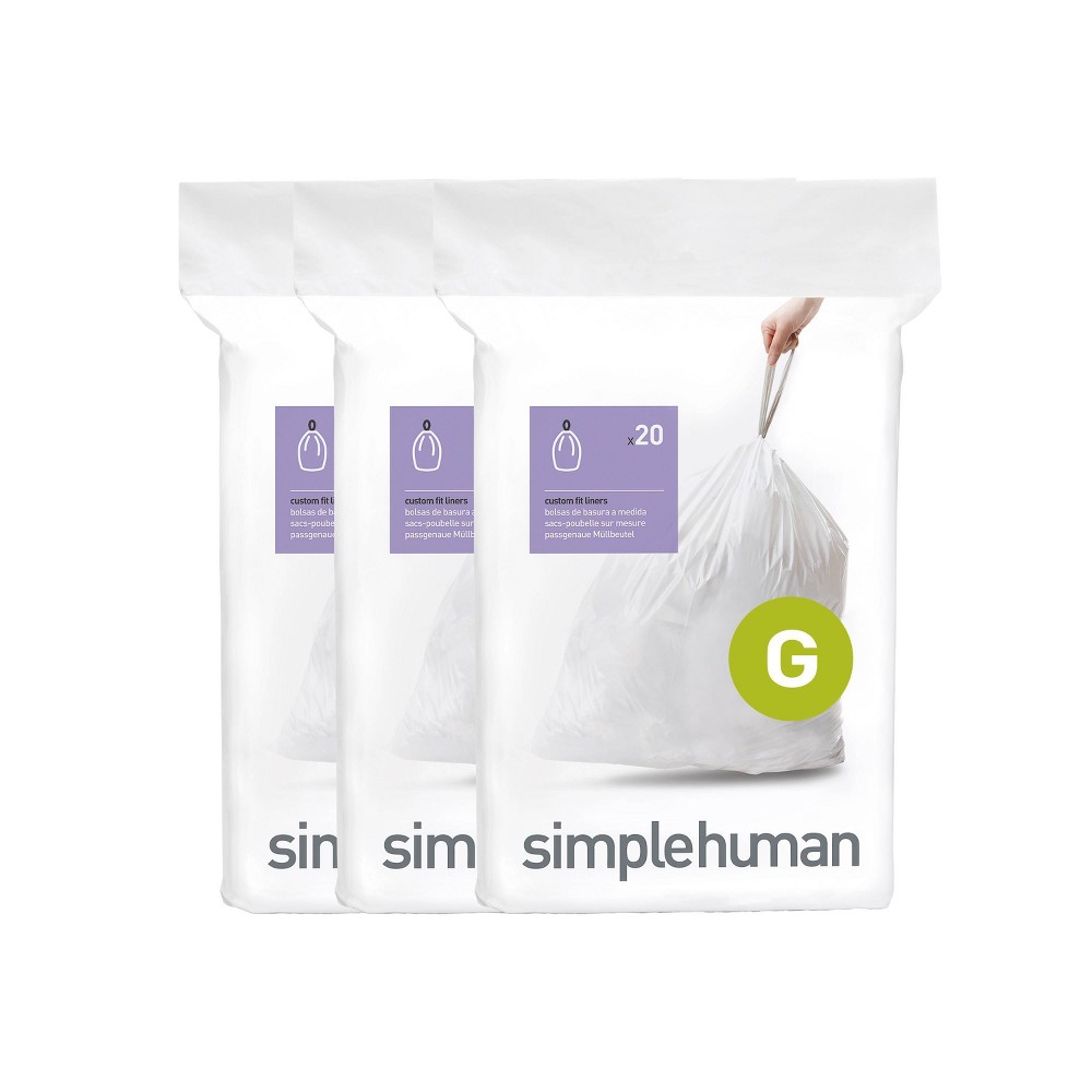 Photos - Garden & Outdoor Decoration Simplehuman 30L Code G Custom Fit Kitchen Trash Bag Liners Dispenser Pack 