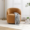 PAGED Modern Swivel Accent Chair, Barrel Sofa Chair with Metal Ring, Teddy Fabric Club Chair for Bedroom, Living Room Furniture - 2 of 4