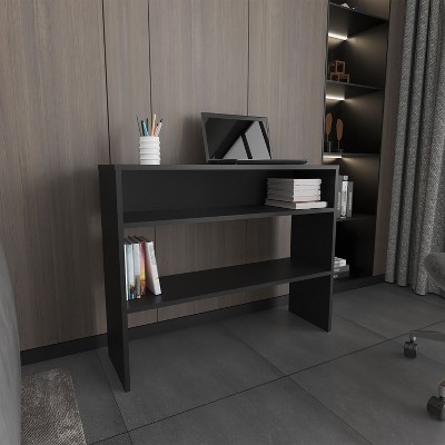 NicBex Home Office Desk 39.3" W Modern Writing Desk with 2-Tier Open Storage Shelves and Wooden Frame for Office, Study, Living Room