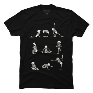 Men's Design By Humans Skeleton Yoga By huebucket T-Shirt - 1 of 4