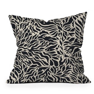 Deny Designs 18"x18" Cassidy Rae Marietta Botanica Throw Pillow Black and Cream - 1 of 4