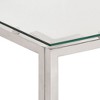 vidaXL Coffee Table Silver Stainless Steel, Tempered Glass Modern - Silver Glass - 4 of 4