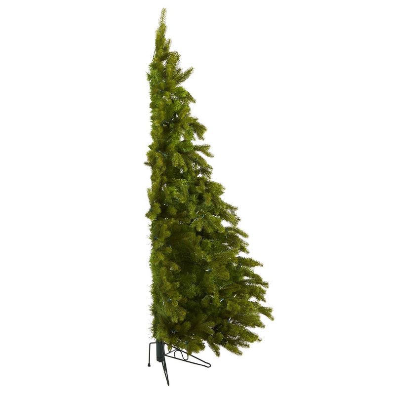 6ft Nearly Natural Pre-Lit LED Cambridge Spruce Flat Back Artificial Christmas Tree Warm White Lights, 4 of 13