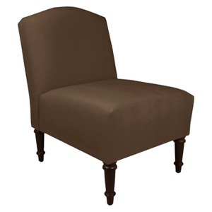 Upholstered Curved Back Armless Chair Velvet Chocolate - Skyline Furniture, Velvet Brown