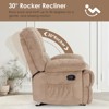 Lirago,Brown,Compact Swivel Rocker Recliner Chair for Adults -Black Metal Frame for Small Spaces - 3 of 4