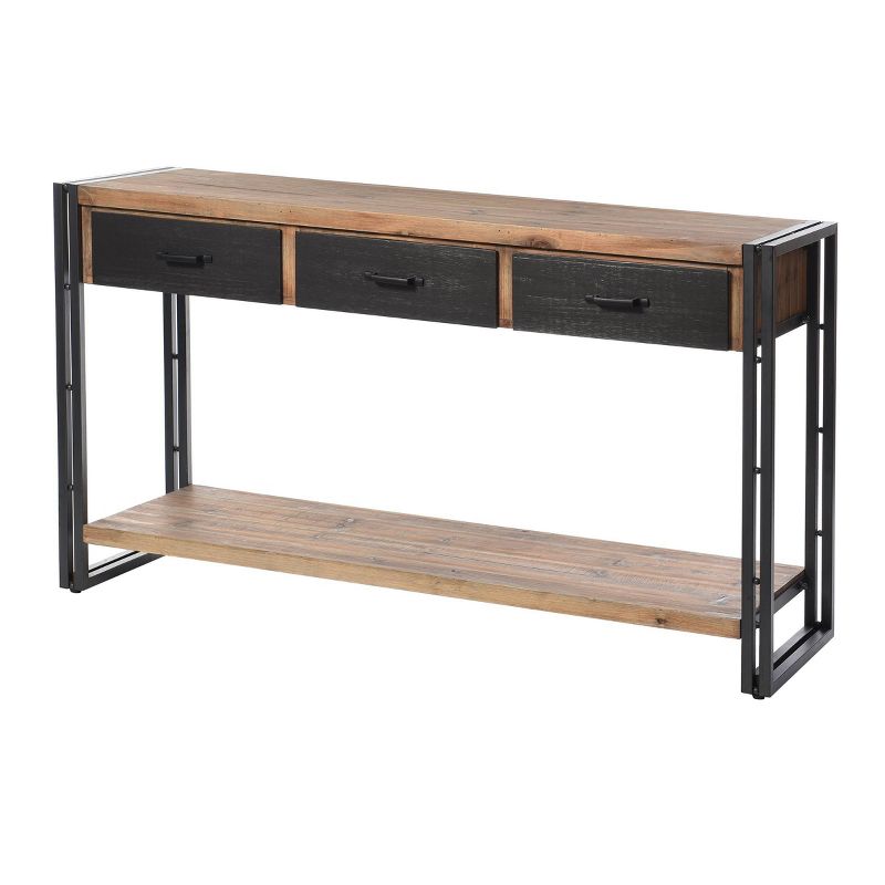 Calvin Console Table with Metal Frame Natural/Black - StyleCraft, 1 of 9