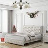 Okak Full Velvet Platform Bed Frame Upholstered Bed with Adjustable Height Headboard and USB Charger Music Speaker Star Projector Noise-Free - 2 of 4