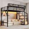 Twin XL Loft Bed with Storage Stairs, Shelves and Built-in Wardrobe - 2 of 4