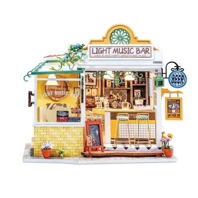 DIY Miniature House Kit Light Music Bar - Hands Craft: Cardboard Model Kit, Art & Craft Activity, Ages 14+