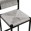 Resenkos Counter Bar Stools, Counter Stool,Gray Set of 2 Hand Weave Bar Stools with Back Paper Rope Woven Dining Stool(Gray) - 2 of 4