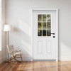 Wooakway 36"W×80"H 9-Lite 2-Panel Exterior Frosted Glass Prehung Front Entry Door Primed Interior Fiberglass Entrance Door - 3 of 4