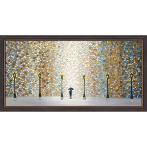 Amanti Art Kiss Under the Golden Rain by Ekaterina Ermilkina Wood Framed Wall Art Print - 1 of 4