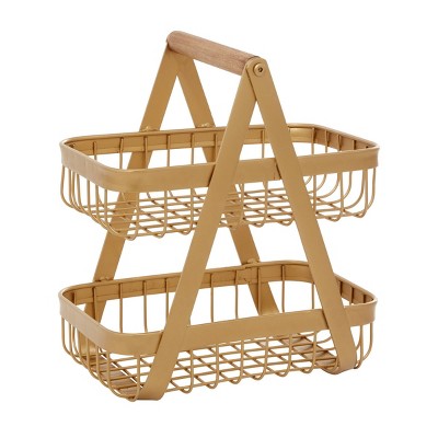 Modern Metal Storage Basket Yellow - Olivia & May
