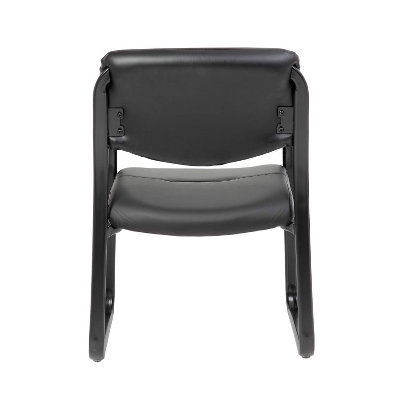 Leather Sled Base Guest Chair Black - Boss Office Products, 4 of 10