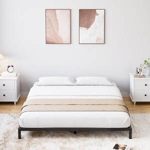 homfan Bed Frame,Heavy Duty Metal Platform with Mattress Slide Stopper, Steel Slat Support,Noise Free,Non-Slip Design,Includes Underbed Storage Space - 1 of 4