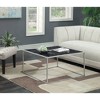 Gold Coast Coffee Table Black Faux Marble/Silver -  Breighton Home - 2 of 4