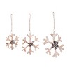 Transpac Natural Fiber 9.75 in. Brown Christmas Straw Woven Snowflake Decor Set of 3 - 2 of 4