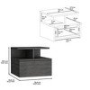 Floating Nightstand 12"H, Wall Mounted with Single Drawer and 2-Tier Shelf - 3 of 4