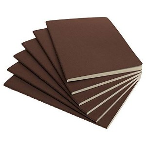 Simply Genius 6 Pack A5 Dotted Softover Notebooks, 92 pages, 8.2" x 5.5", Journal for Work, Travel, Business, School & More, Brown - 1 of 4