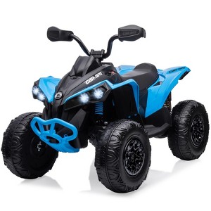 Kids 12V Ride On Electric ATV, Licensed Bombardier BRP Can-Am 4 Wheeler Quad, LED Lights, Music, High/Low Speeds - 1 of 4
