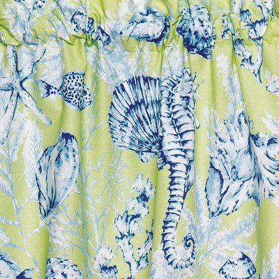 Fenwick Isle Green Cotton Coastal Valance with Rod Pocket