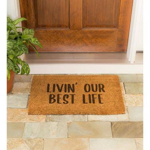 Evergreen Livin' Our Best Life Natural Coir Indoor Outdoor Doormat