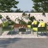 VYNXARIA 4-Piece Rope Patio Furniture Set,Outdoor Furniture with Tempered Glass Table, Patio Conversation (Fluorescent Yellow & Green) - 3 of 4