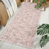 Washable Indoor Vintage Floral Print Area Rugs, Soft Non Slip Low Pile Floor Carpet for Home Office - 2 of 4