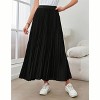 Women's Flowy High Waist Pleated Maxi Skirt Versatile Long A - Line Skirt - 2 of 4
