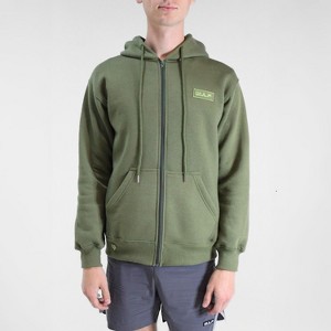 Men's Hoodie Olive Green Zip-Up - 1 of 4