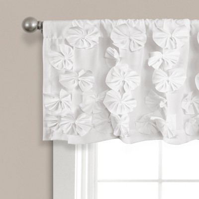 White Cascading Bow Rod Pocket Window Valance