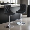 Leovsnove Bar Stools Set of 2 Swivel Barstools Velvet Upholstered Counter Stools with Tufted Backs Adjustable Counter Height Bar Stools - 3 of 4