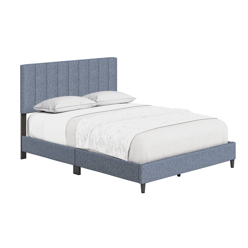 Malik Mid-Century Vertical Channel Linen Upholstered Platform Bed - Eco Dream, 4 of 10