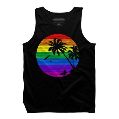 Men's Design By Humans Rainbow Summer By clingcling Tank Top