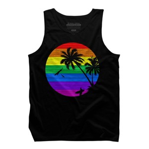 Men's Design By Humans Rainbow Summer By clingcling Tank Top - 1 of 4