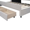 PAGED Twin Size Upholstered Daybed 81" L Modern Wooden Bed Frame with Trundle and 3 Storage Drawers for Bedroom, Living - 3 of 4