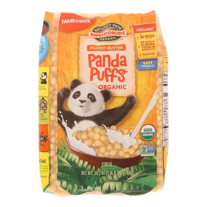 EnviroKidz Organic Peanut Butter Panda Puffs Cereal - Case of 6/24.7 oz, 2 of 8