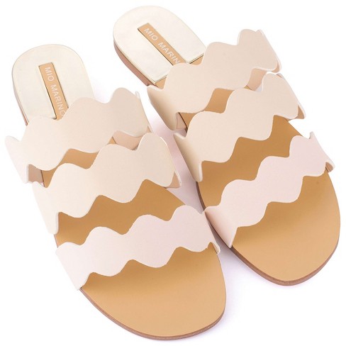 Mio Marino - Women's Scalloped Slide Sandal - Nude, Size: 5 : Target