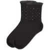 Memoi Women's Punk Rock Studded Bamboo Blend Fashion Crew Sock Black 9-11 - 3 of 4