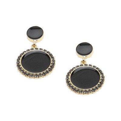 SOHI Women's Onyx Black Orb Drop Earrings