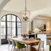 DORESshop 8 in. 4-Light Wood Grian/GrayGeometric Open Cage Pendant Light, Chandelier for Dining Room, House Foyer - 4 of 4