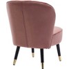 Omax Decor,Jane Modern Wood and Velvet Fabric Upholstered Accent Chair in Pink - 4 of 4